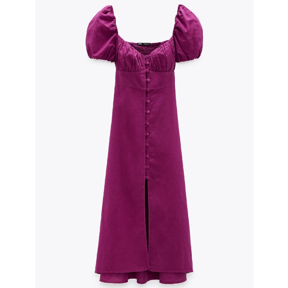 ZARA Linen midi dress - Picture 8 of 13